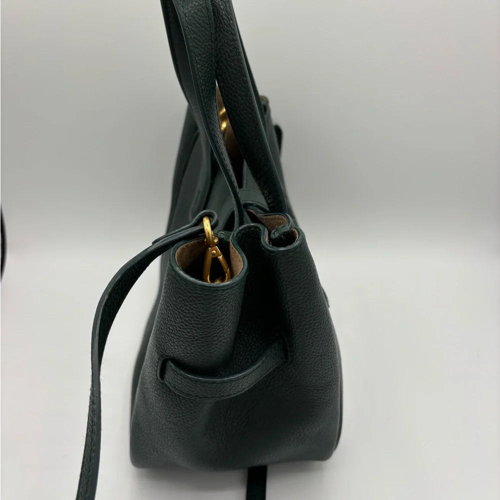 Ralph Lauren Dark Green ID small leather tote/crossbody Bag with Gold Accents - Picture 5 of 8